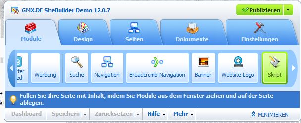 Kalender iFrame in GMX Sitebuilder einfügen