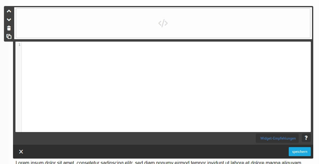 Jimdo leere Texteingabe für HTML-Code