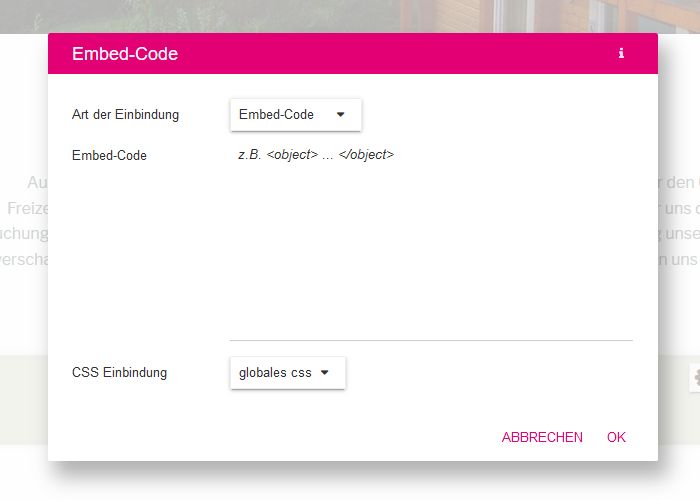 Telekom Homepage Designer Kalender iFrame Code einfügen